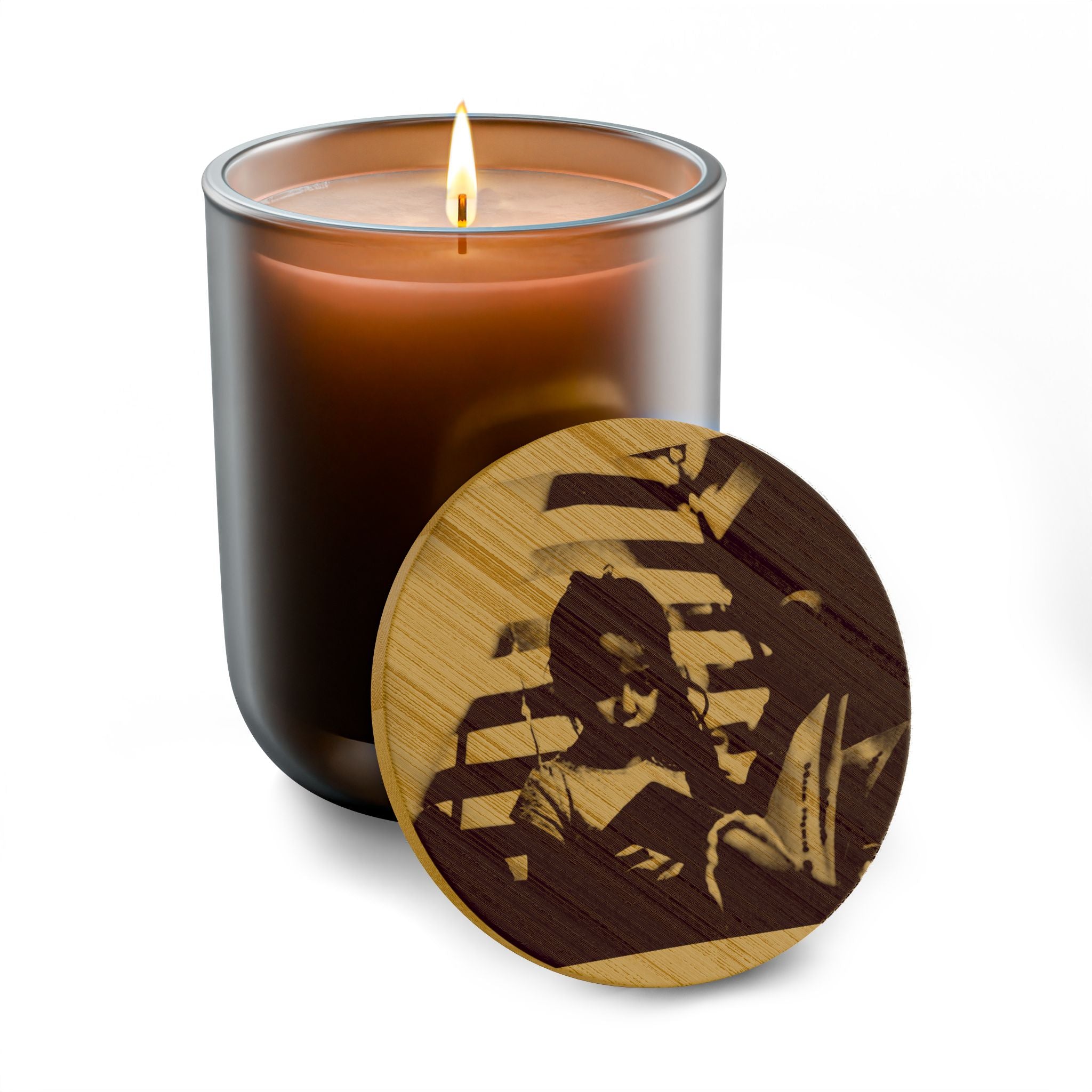 Engraved 14oz Scented Soy Candle — Hand-Poured Aromatic Candle with Custom Bamboo Lid