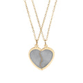 Break Apart Heart Necklace Set — Engraved Best Friend / Couple Pendant