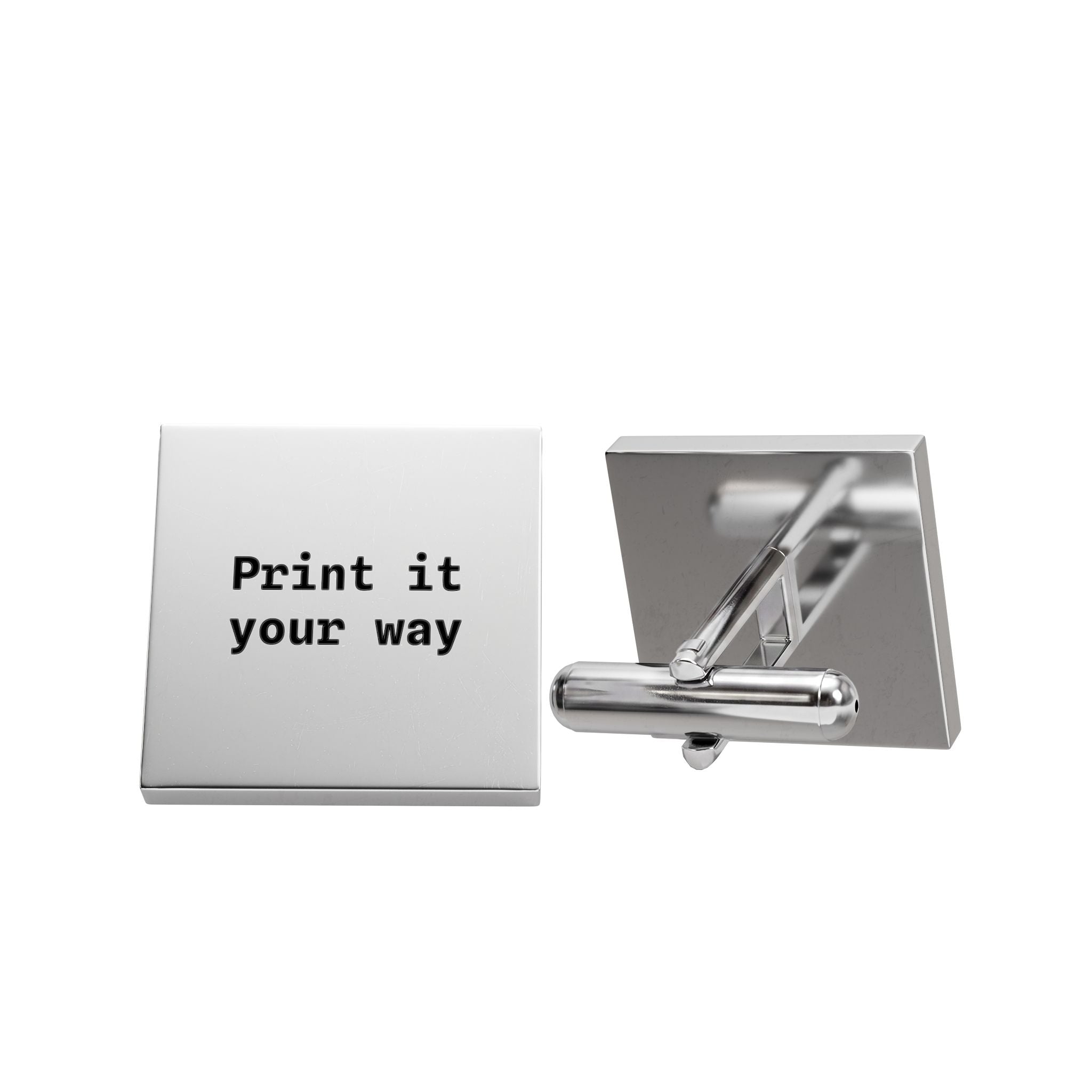 Custom Engraved Gold Square Cufflinks — 'Print it your way' Personalized Men's Formal Accessories
