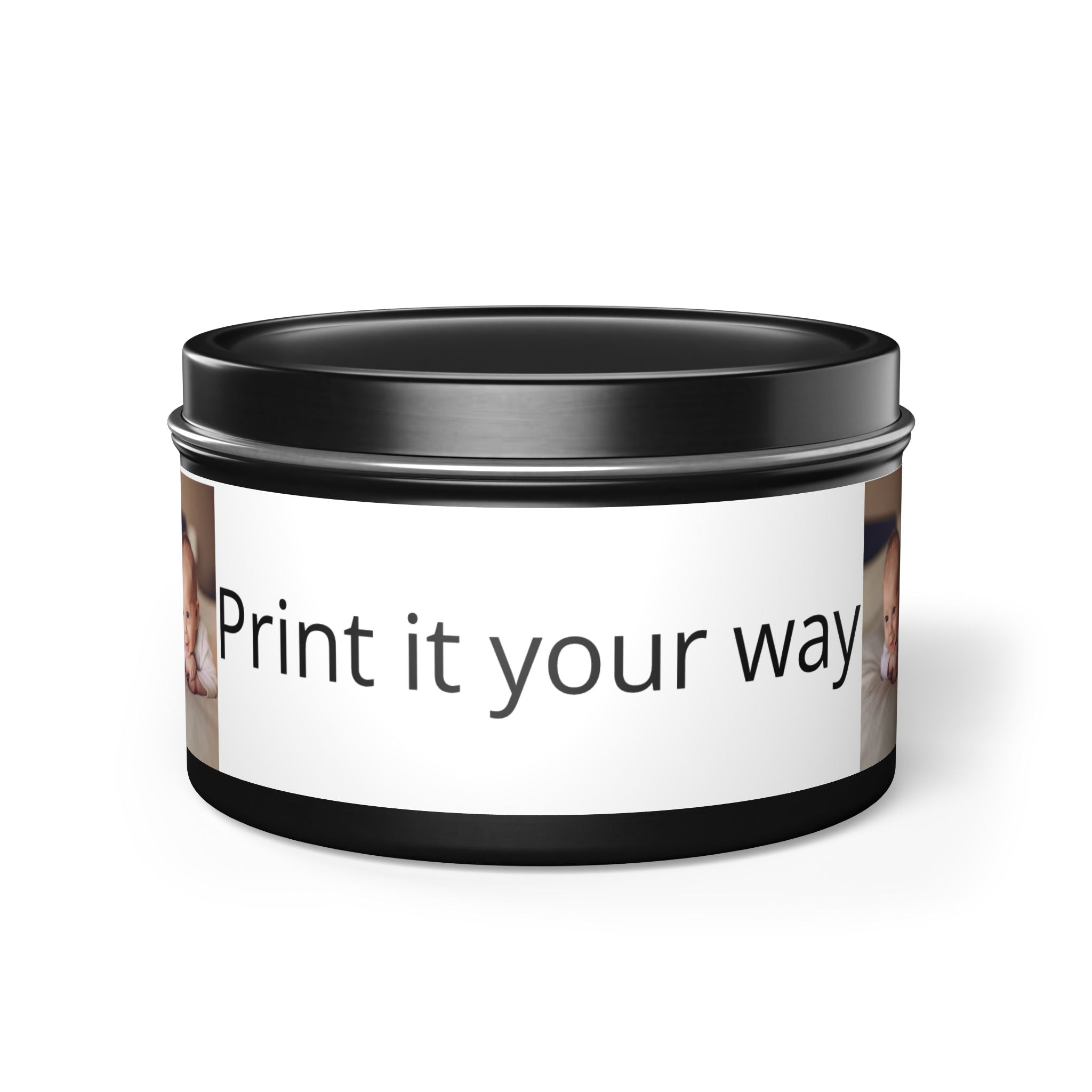 Personalized Tin Candle — Custom Photo & Text Scented Candle Gift