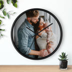 Personalized Family Photo Wall Clock — Custom Newborn & Parents Keepsake