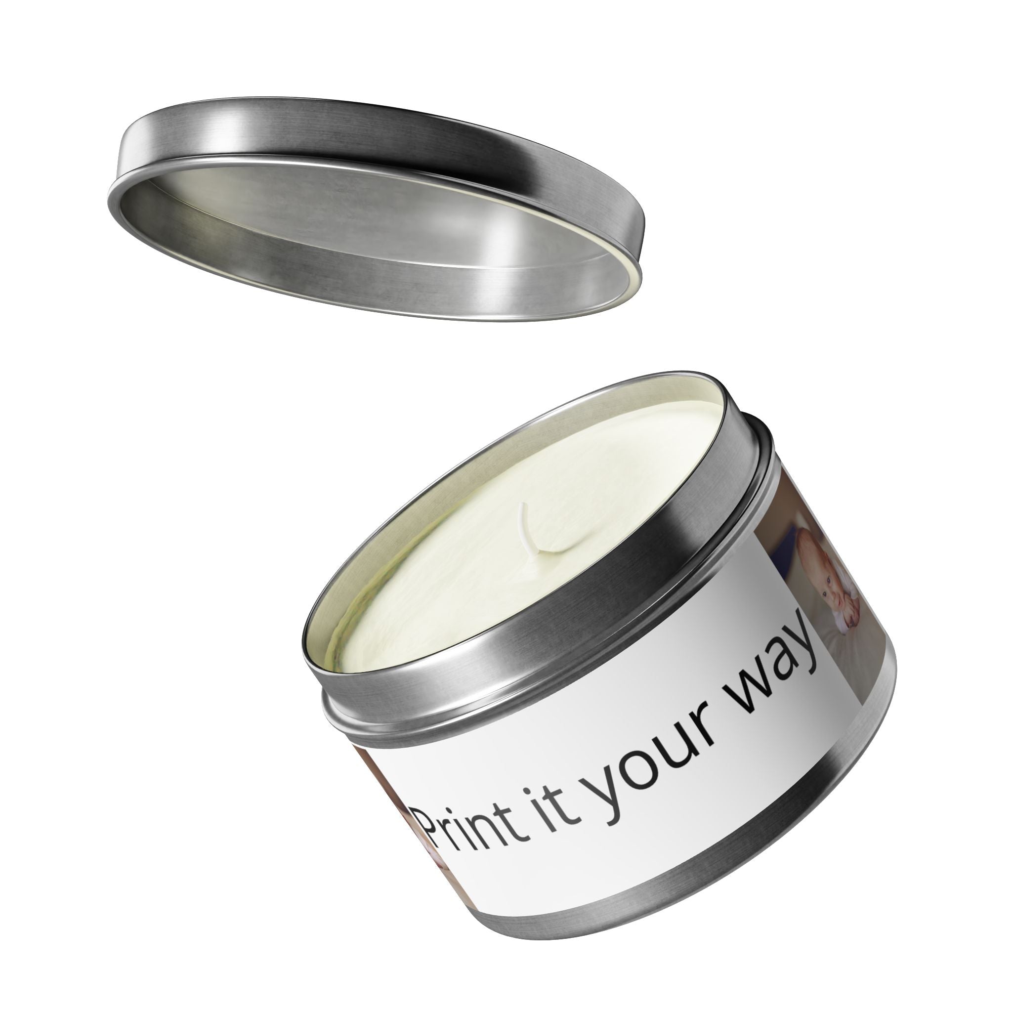 Personalized Tin Candle — Custom Photo & Text Scented Candle Gift