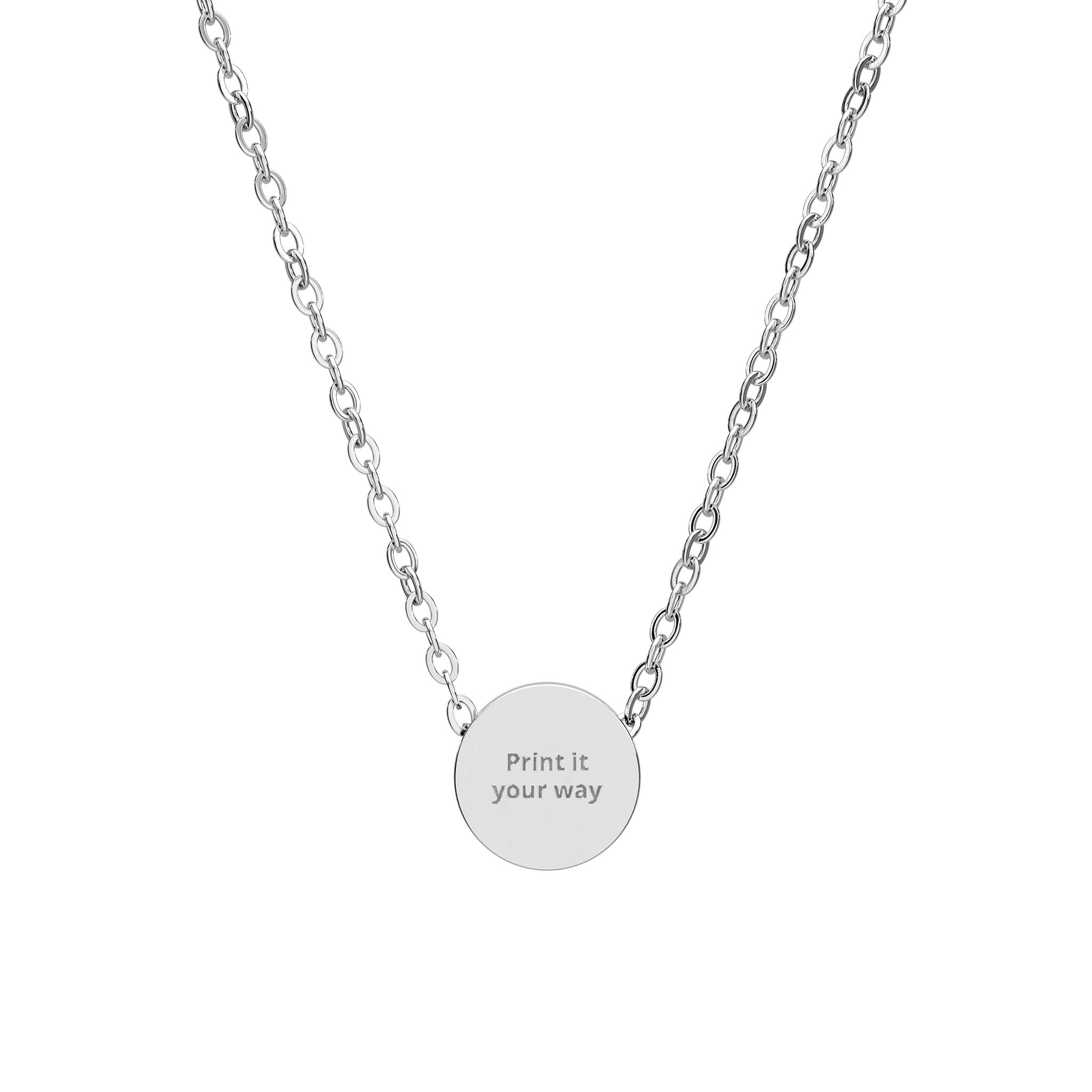 Mini Engraved Circle Necklace — Personalized Tiny Disc Pendant