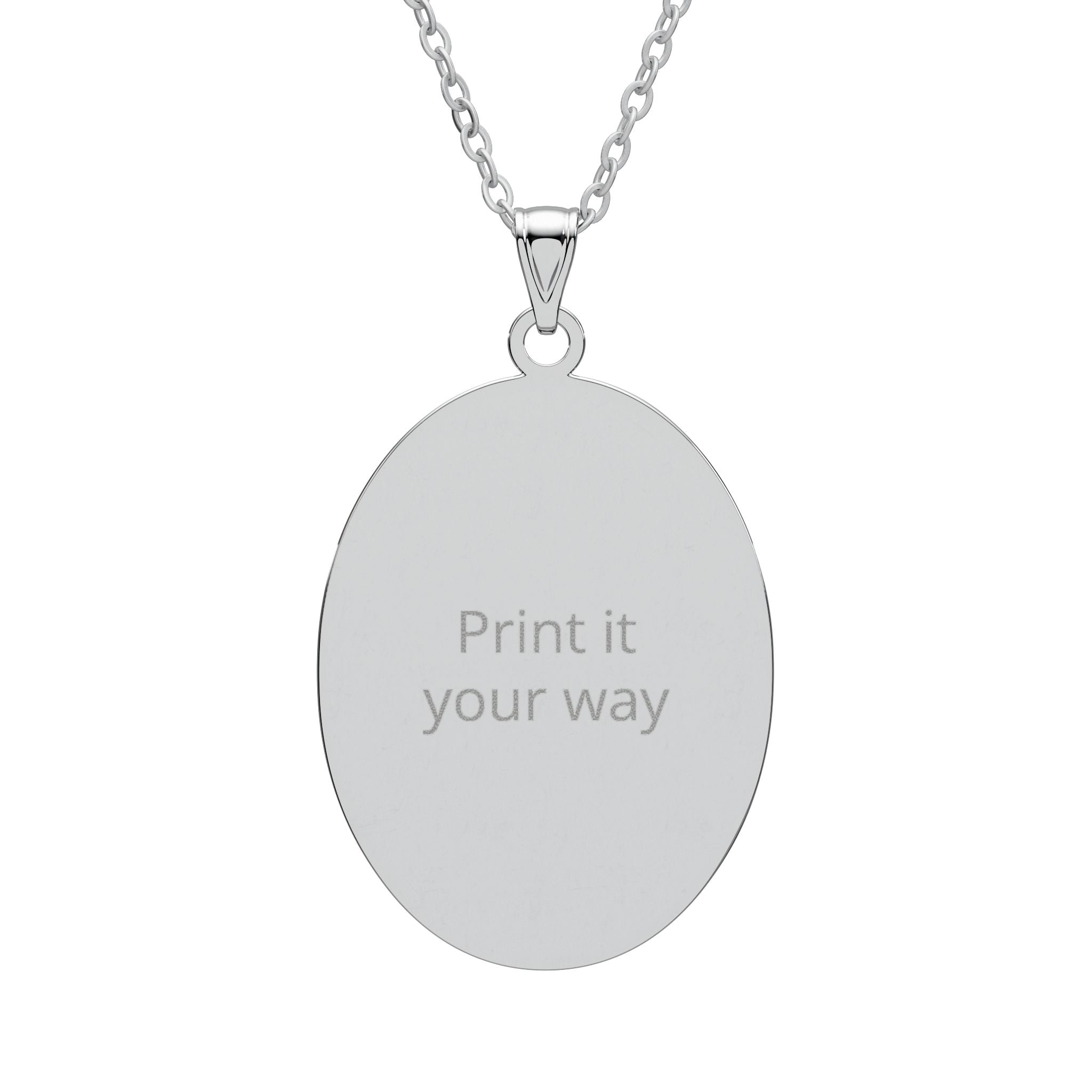Personalized Oval Pendant Necklace — Custom Engraved Name or Message