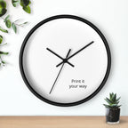 Minimal Custom Wall Clock — 'Print It Your Way' Modern White Face