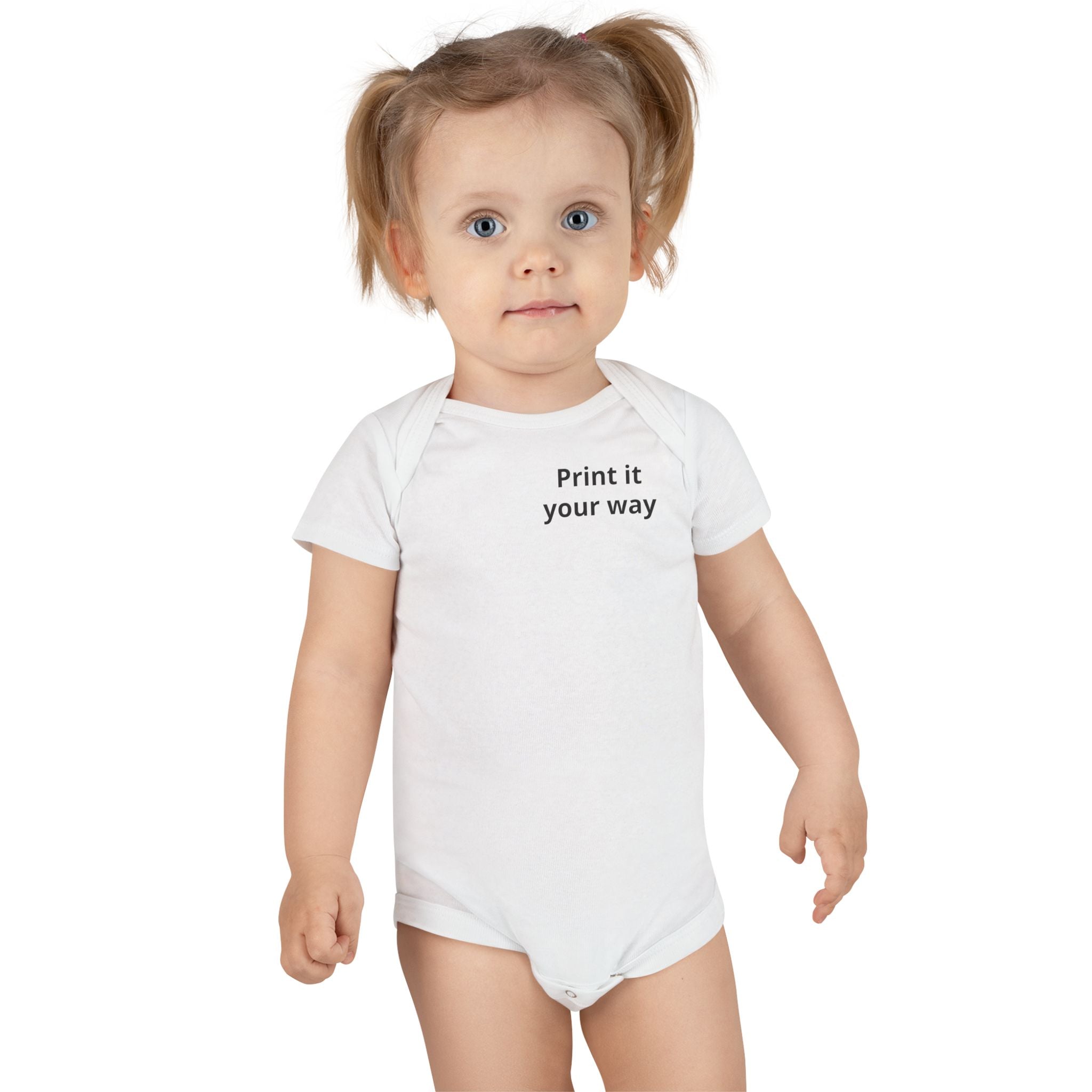 Custom Organic Baby Onesie - 'Print it your way' Personalized Bodysuit with Cute Cartoon Kid Design