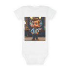 Custom Organic Baby Onesie - 'Print it your way' Personalized Bodysuit with Cute Cartoon Kid Design