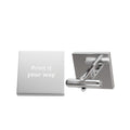 Gold Square Cufflinks — Custom Engrave "Print it your way"