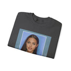 Graphic Crewneck Sweatshirt — Portrait Photo Print with Quote