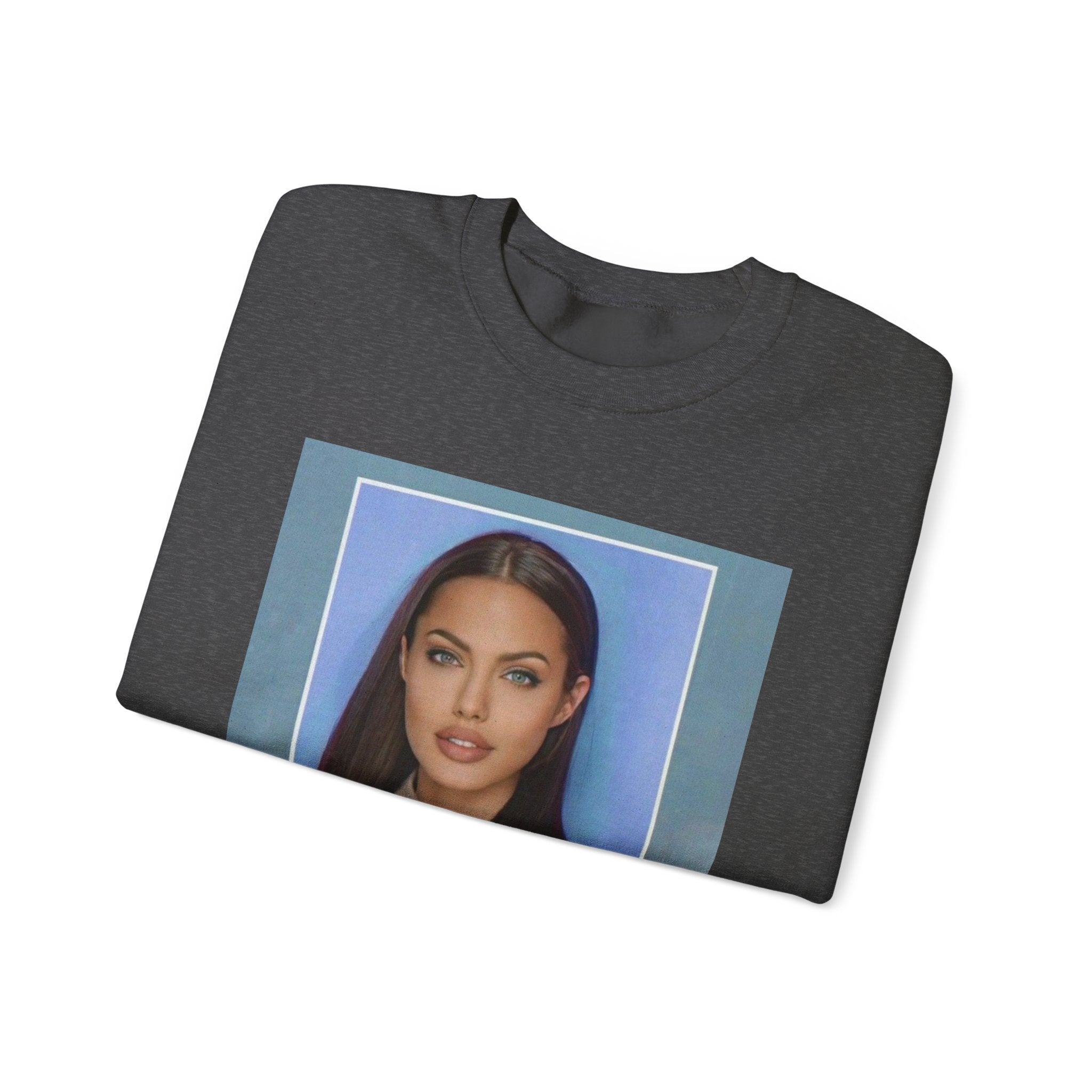 Graphic Crewneck Sweatshirt — Portrait Photo Print with Quote