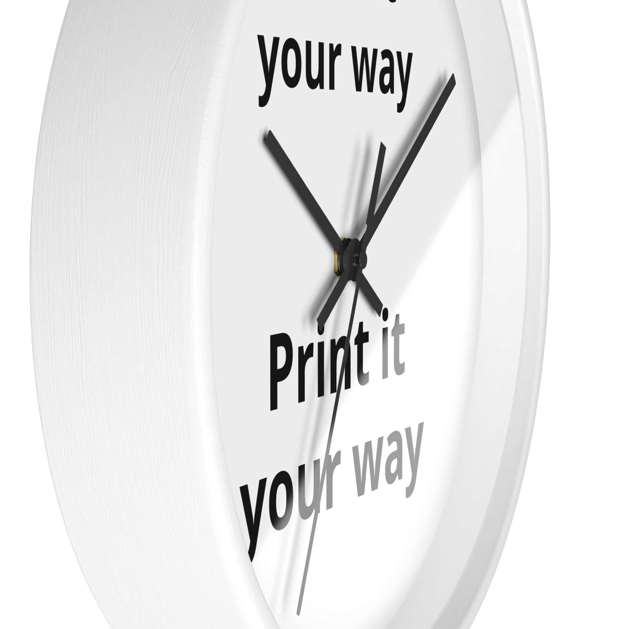Minimalist "Print It Your Way" Wall Clock — Modern Monochrome Home Decor