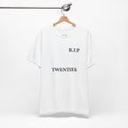 T-Shirt — R.I.P Twenties Front Text & Sunset Palm Back Graphic