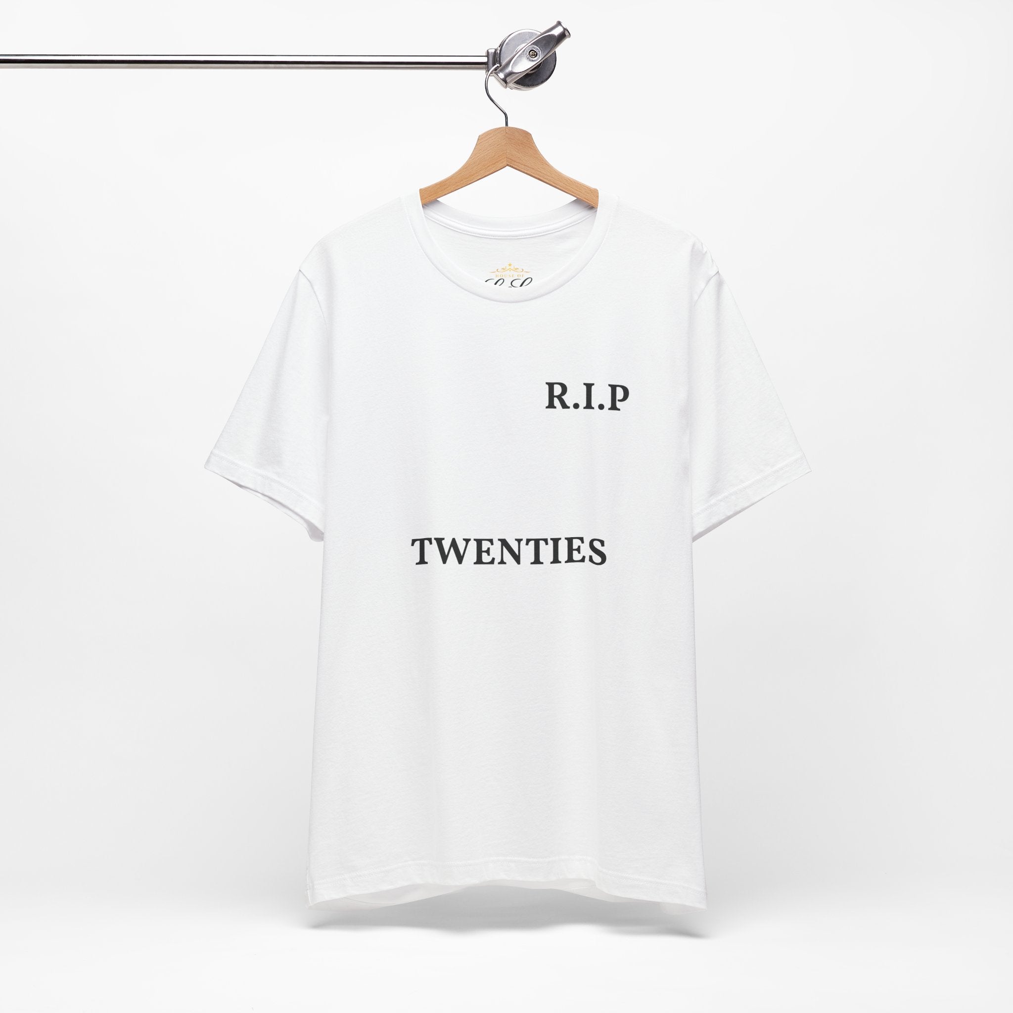 T-Shirt — R.I.P Twenties Front Text & Sunset Palm Back Graphic