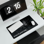 Water Droplets Black Desk Mat — "Print it your way" Custom Gaming Desk Pad