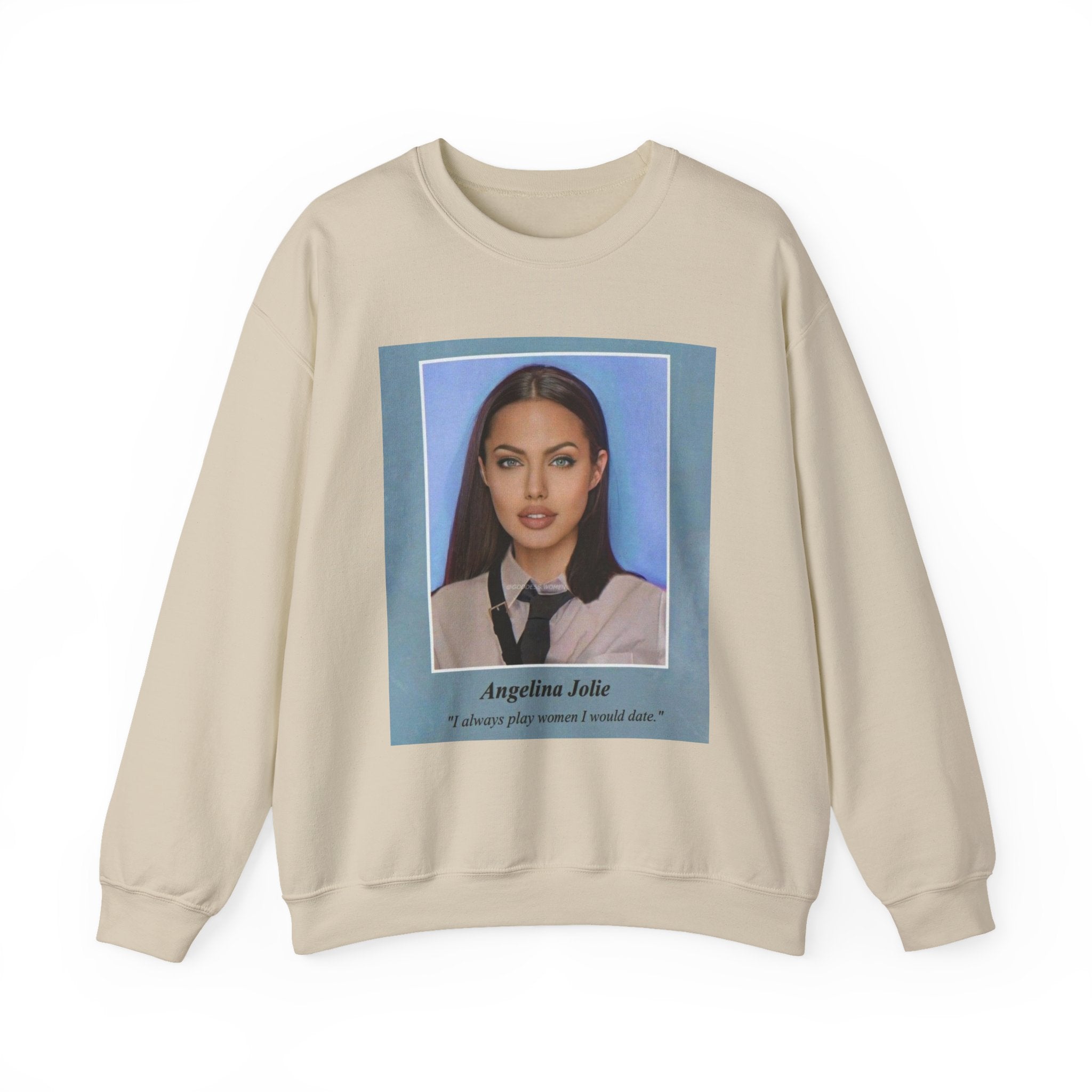 Graphic Crewneck Sweatshirt — Portrait Photo Print with Quote