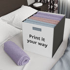 Custom Felt Storage Box — Personalized Photo/Print Cube Organizer