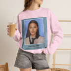 Graphic Crewneck Sweatshirt — Portrait Photo Print with Quote