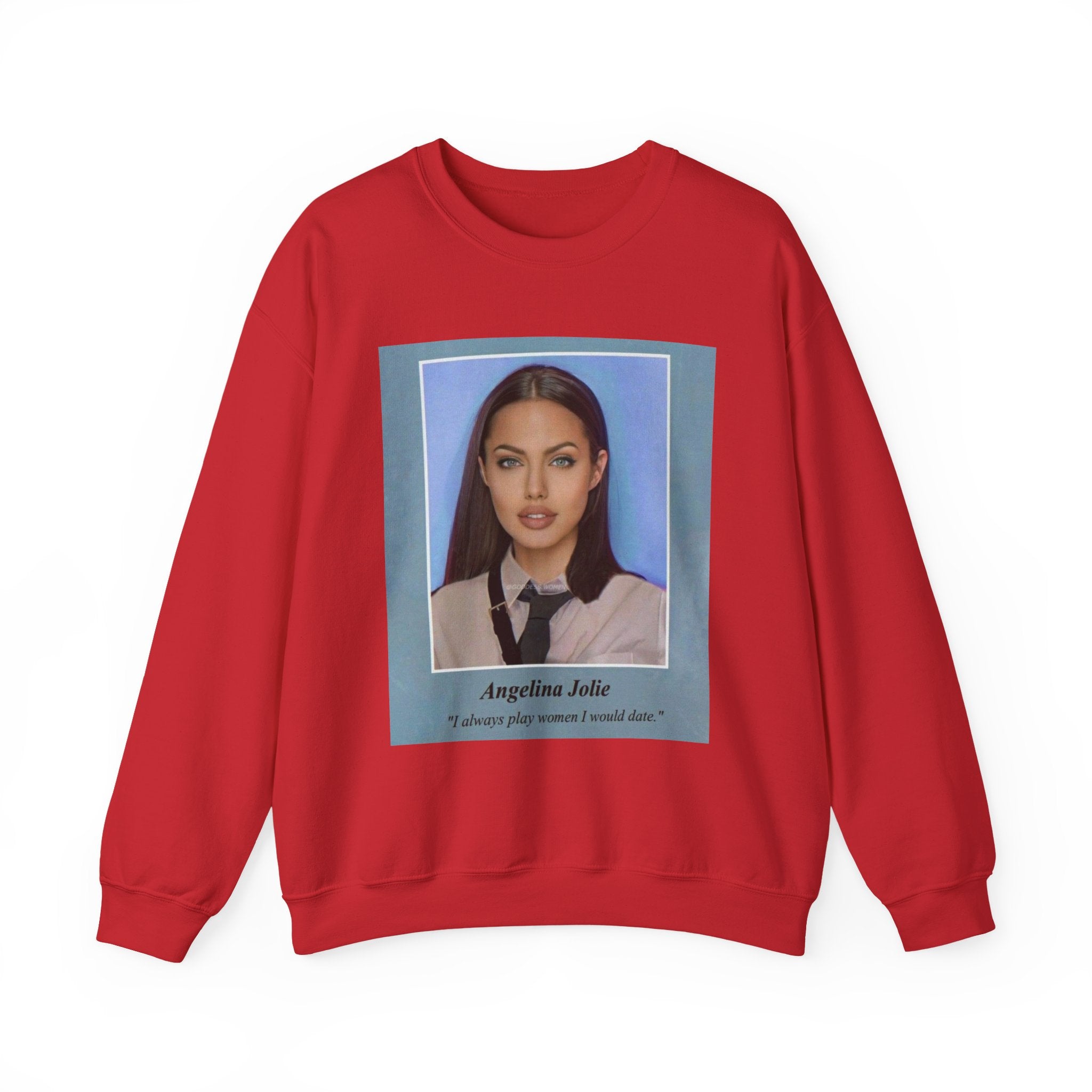 Graphic Crewneck Sweatshirt — Portrait Photo Print with Quote