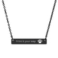 Engravable Paw Bar Necklace – Personalized Pet Paw Cutout Pendant