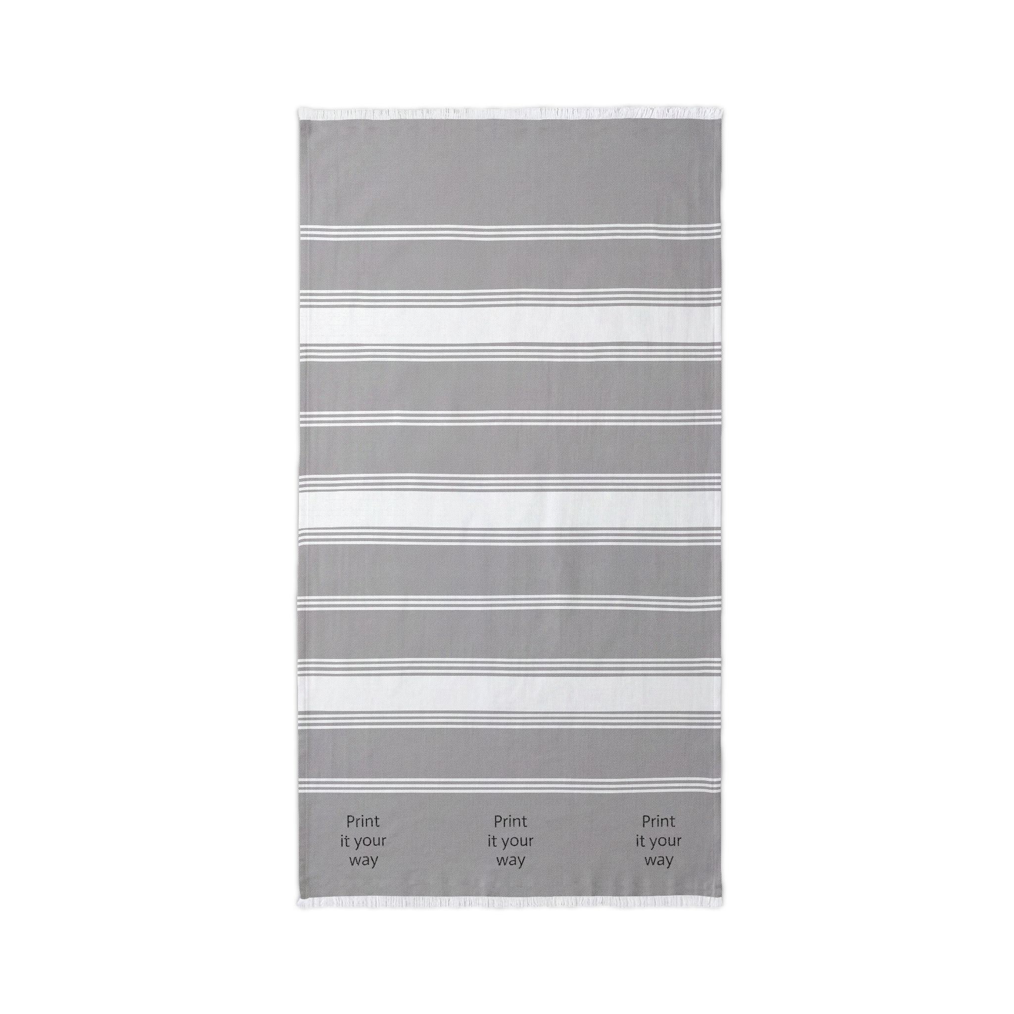 Embroidered Striped Beach Throw — Lightweight Turkish Towel for Pool, Travel & Summer Days
