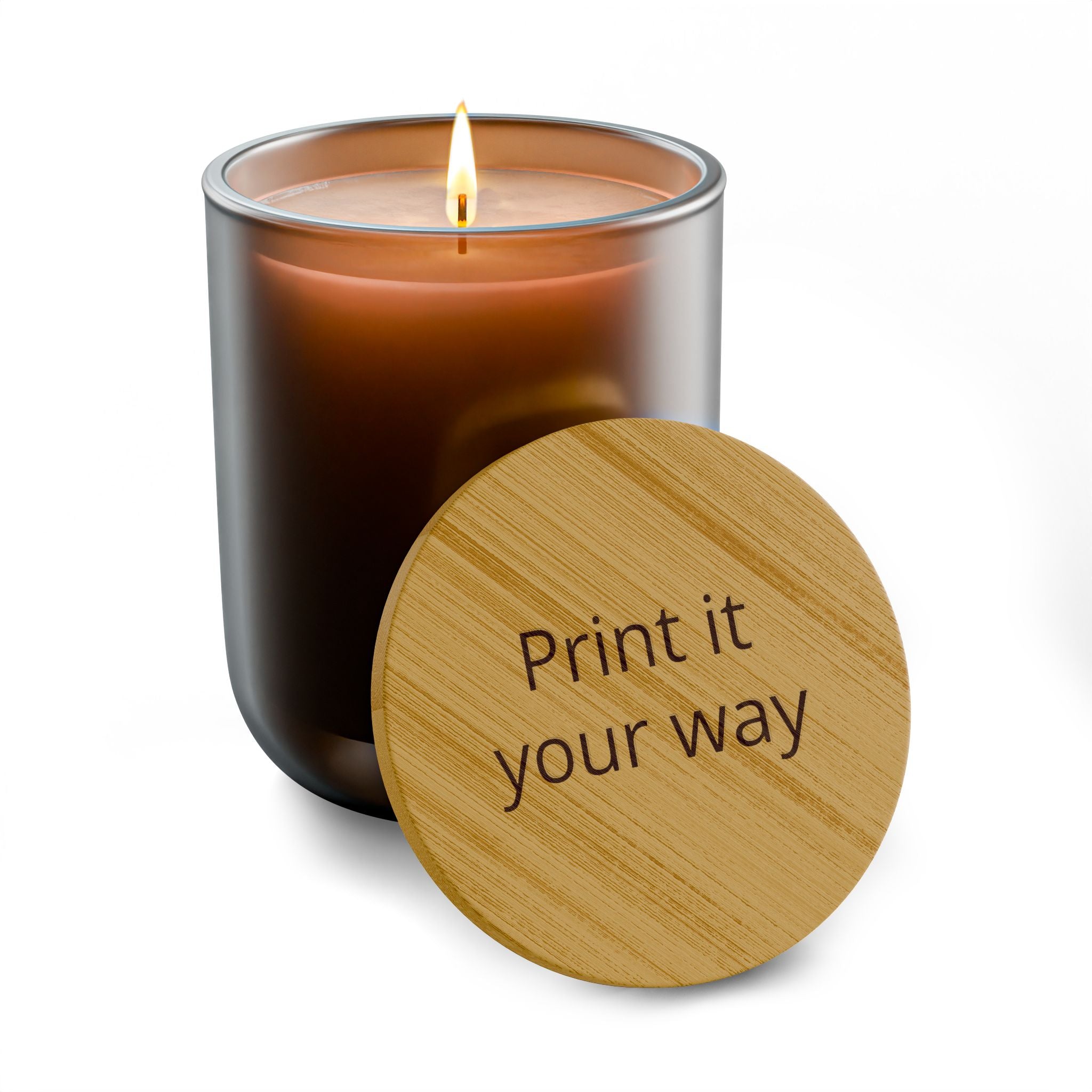 Engraved 14oz Scented Soy Candle — Custom "Print it your way" Bamboo Lid