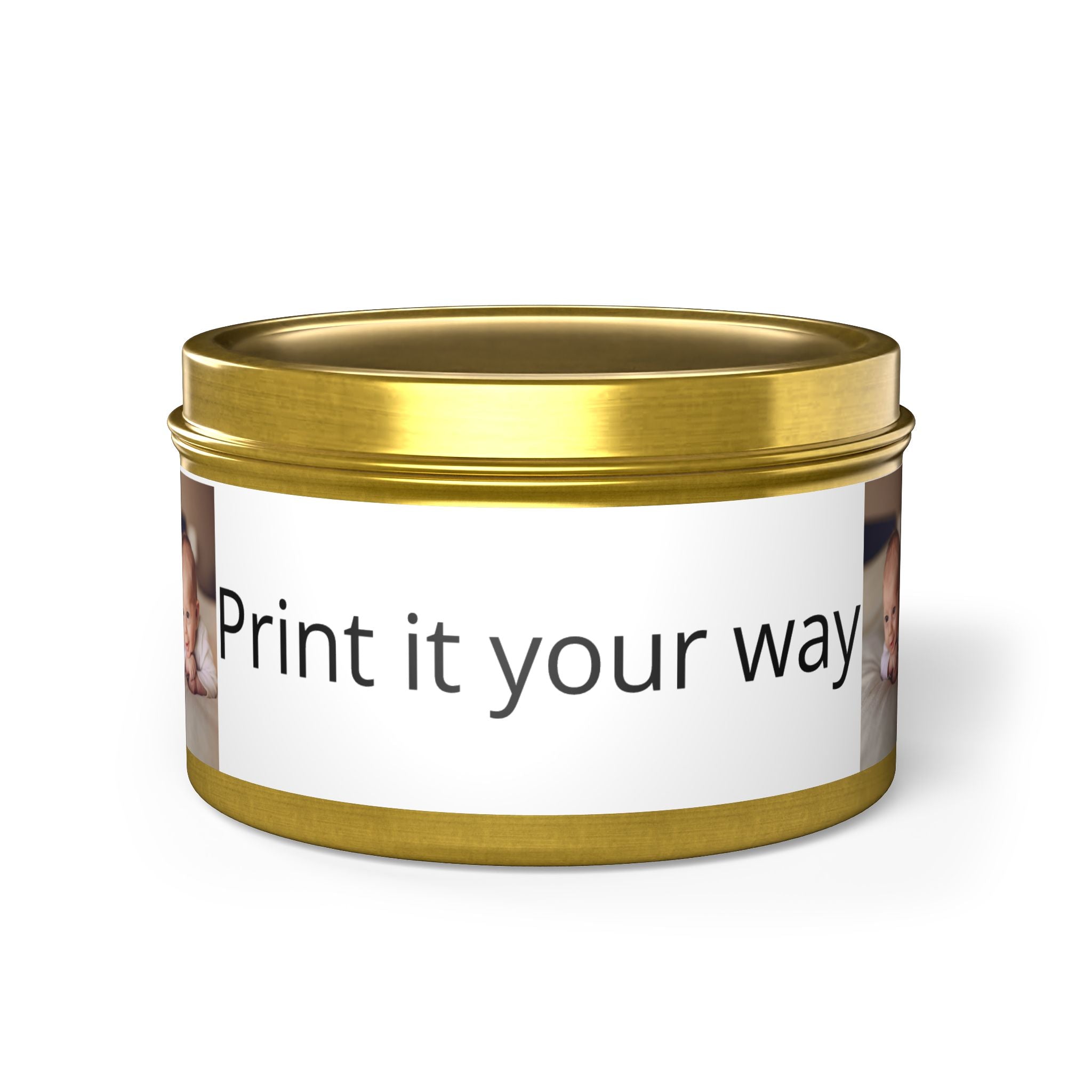 Personalized Tin Candle — Custom Photo & Text Scented Candle Gift