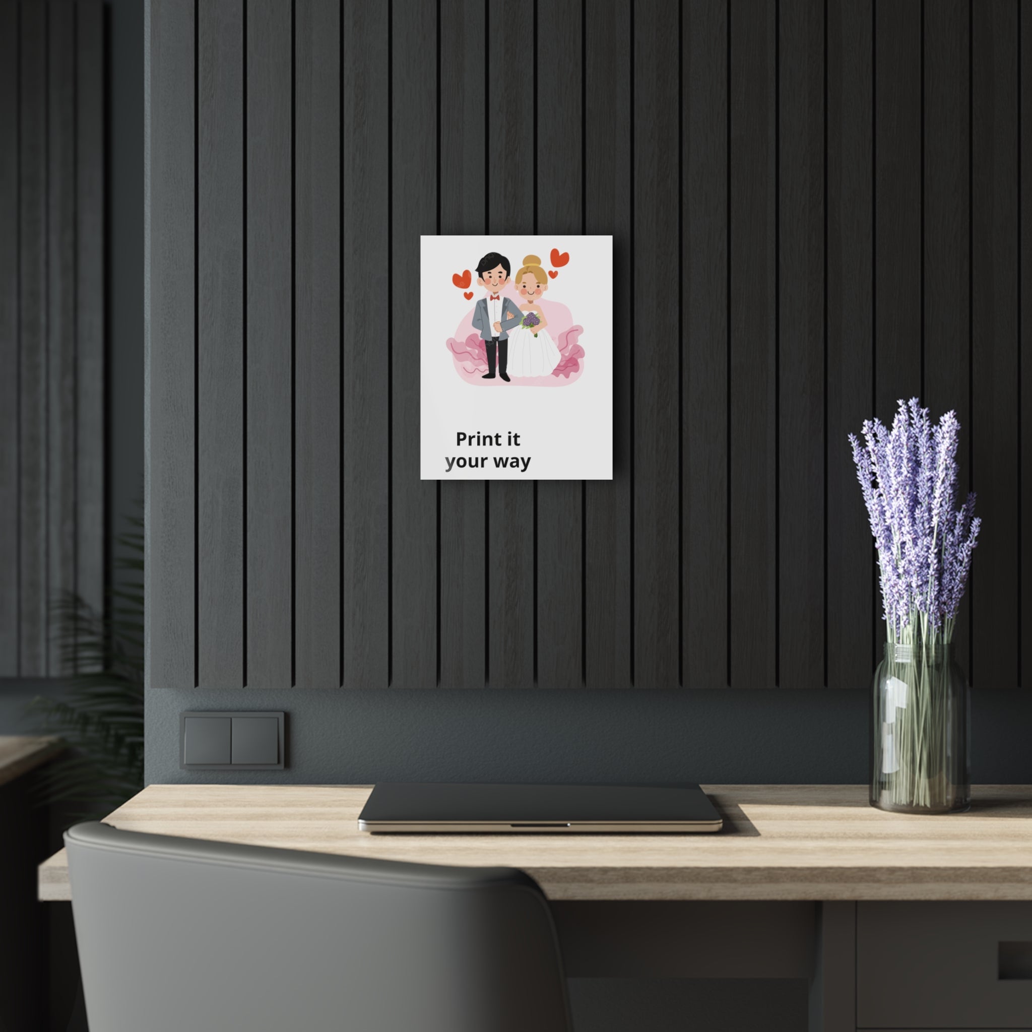Wedding Couple Acrylic Print – Customizable French Cleat Wall Art