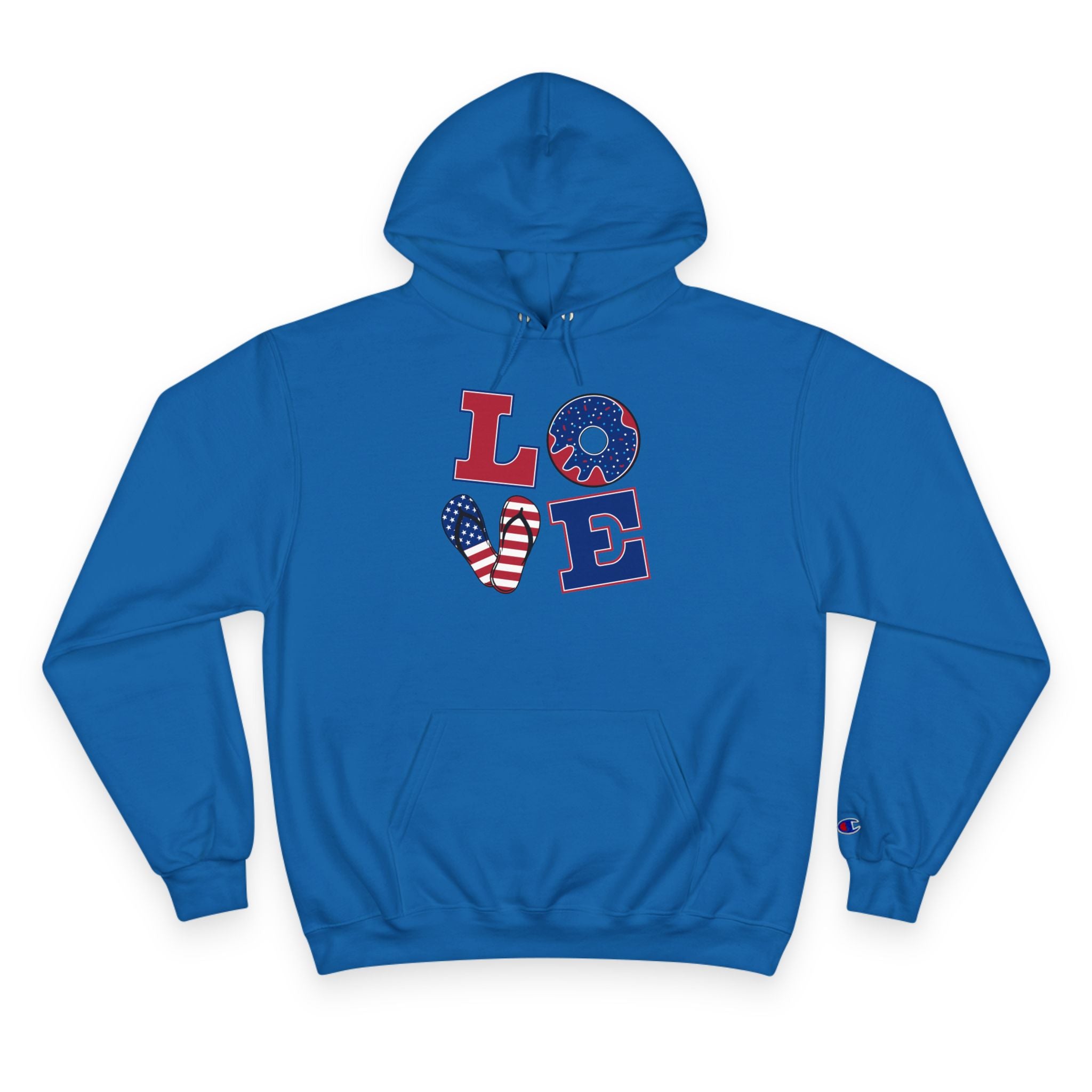 Patriotic LOVE Hoodie — USA Flag Letters & "You Won My Heart" Tic‑Tac‑Toe Back
