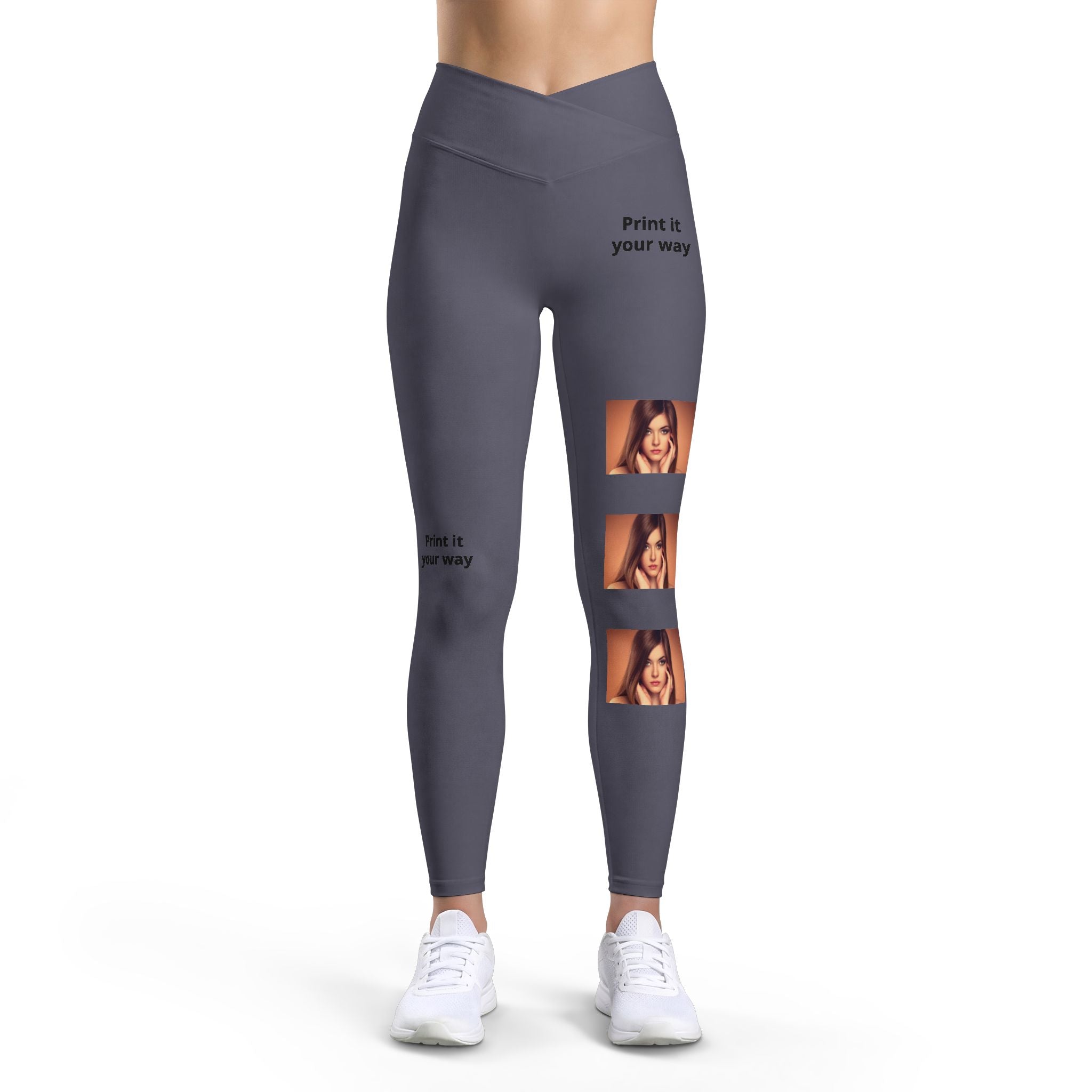Photo Strip Women's Leggings — Vintage Portrait Collage Activewear