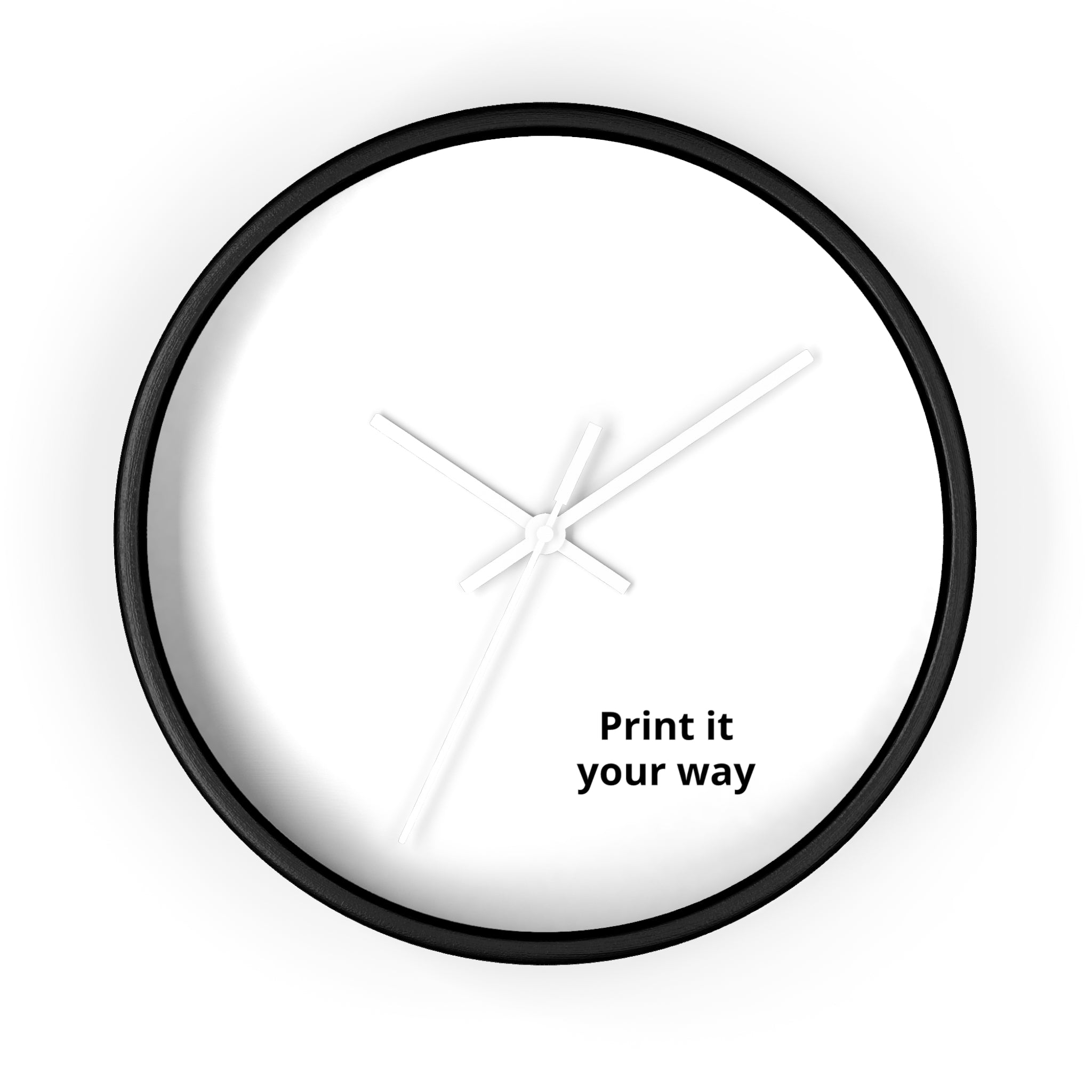 Minimal Custom Wall Clock — 'Print It Your Way' Modern White Face