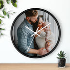 Personalized Family Photo Wall Clock — Custom Newborn & Parents Keepsake