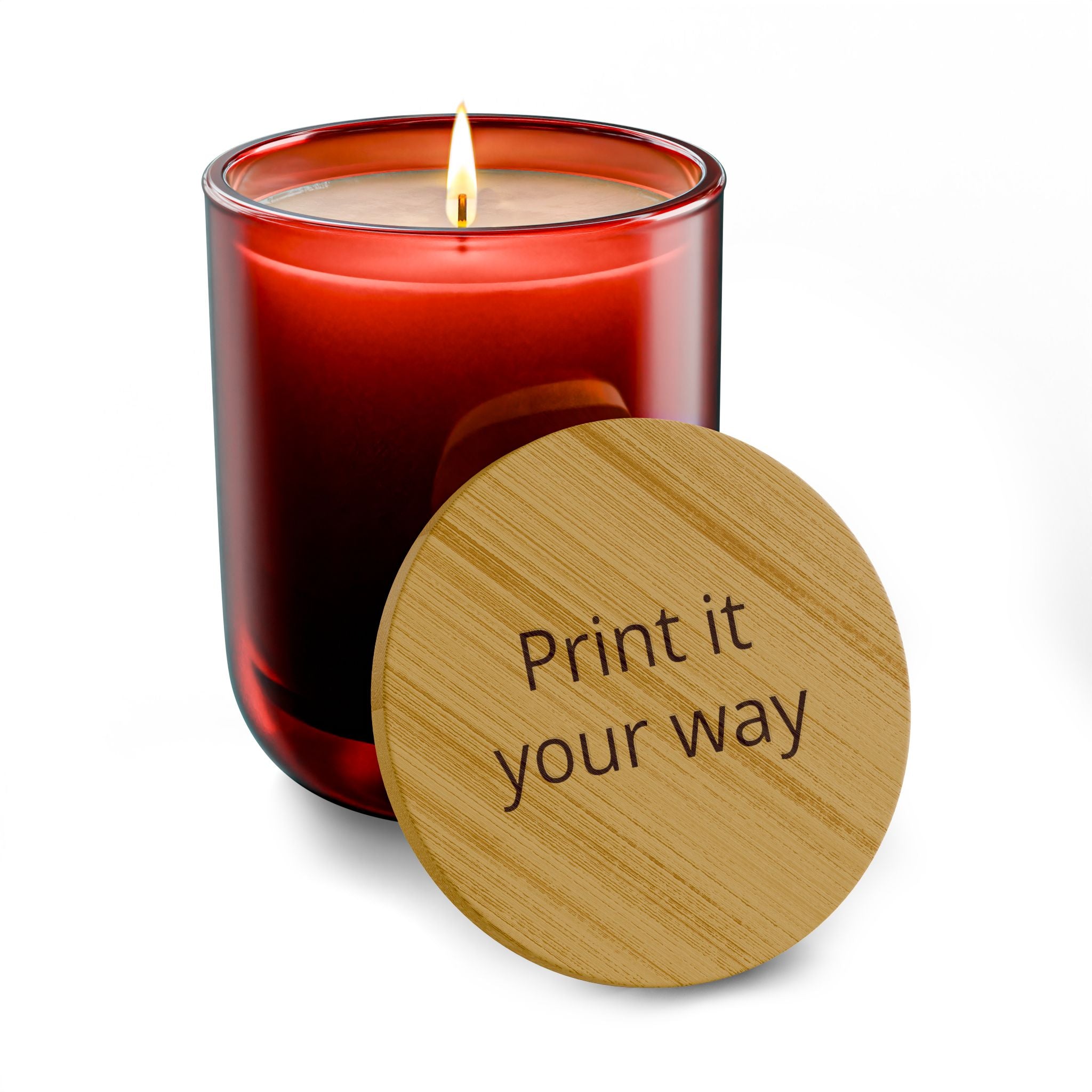 Engraved 14oz Scented Soy Candle — Custom "Print it your way" Bamboo Lid