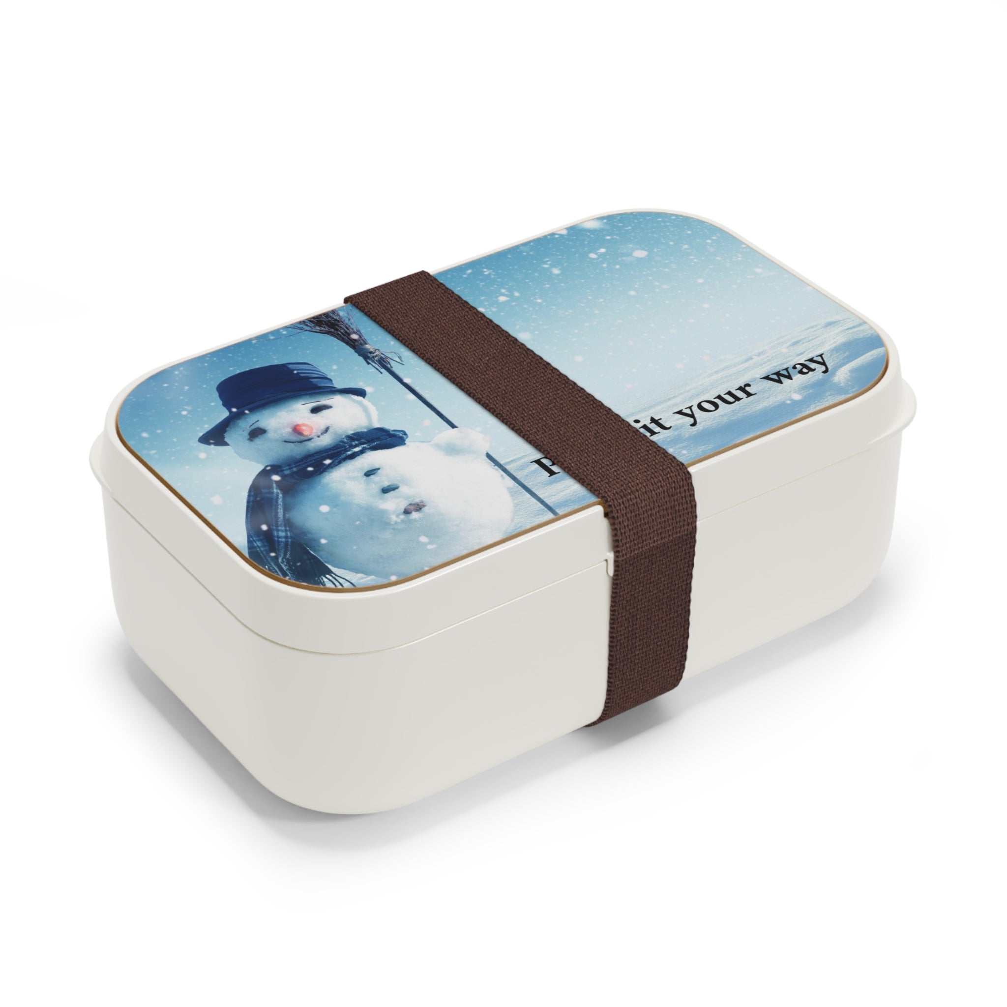 Snowman Bento Lunch Box — Winter Holiday Kids Lunchbox with 'Print it your way' Design