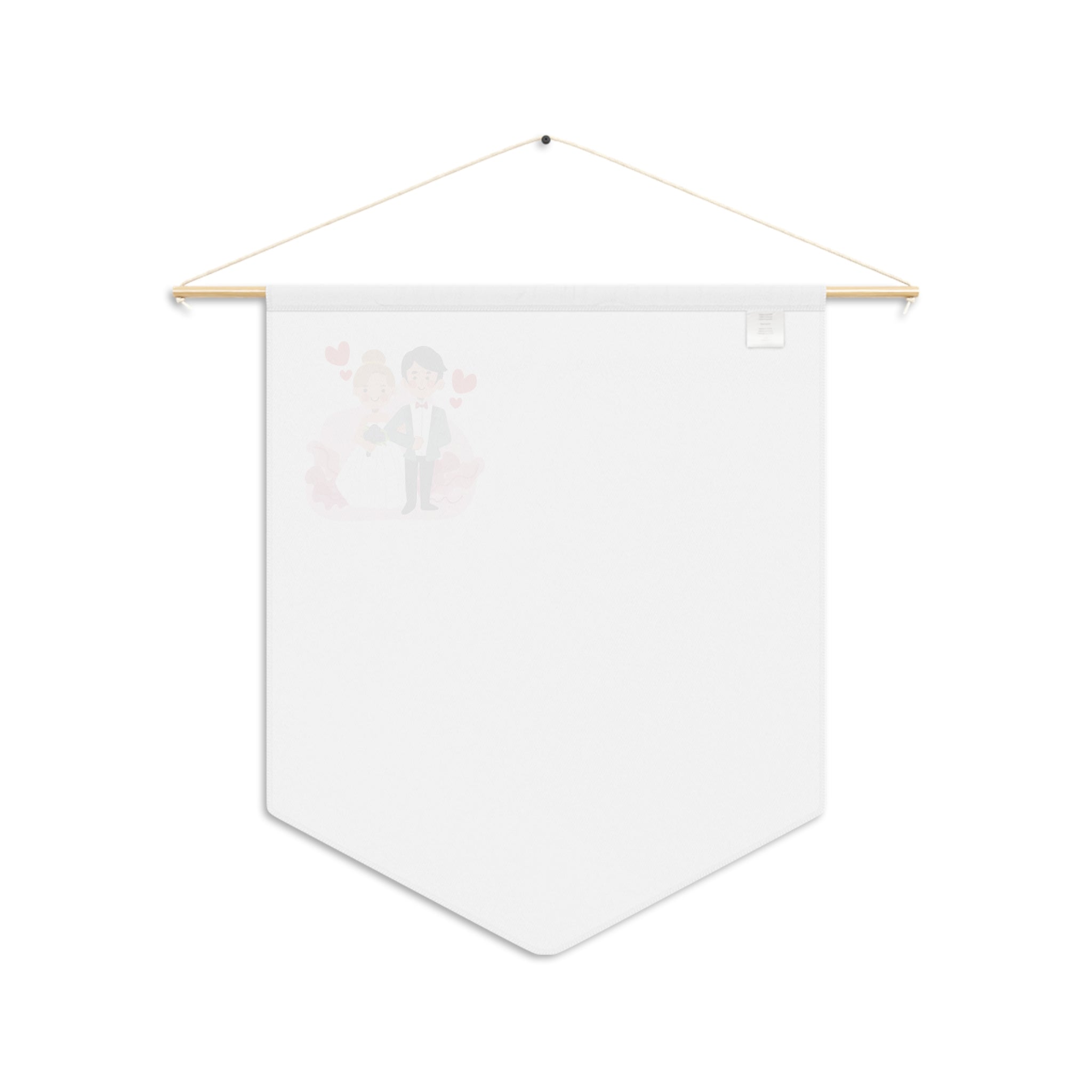 Wedding Couple Pennant Banner – Cute Bride & Groom Decorative Flag for Wedding, Engagement, Bridal Shower Decor