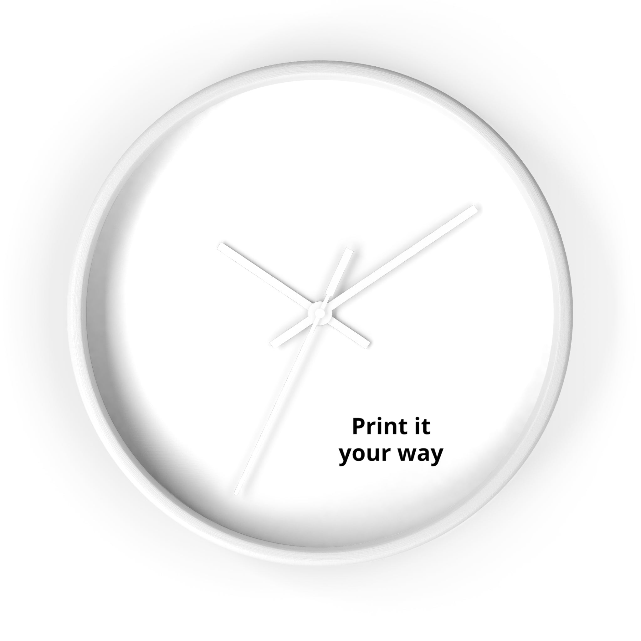 Minimal Custom Wall Clock — 'Print It Your Way' Modern White Face