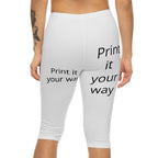 Capri Leggings — Custom “Print It Your Way” White Capri Leggings