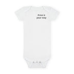Custom Organic Baby Onesie - 'Print it your way' Personalized Bodysuit with Cute Cartoon Kid Design