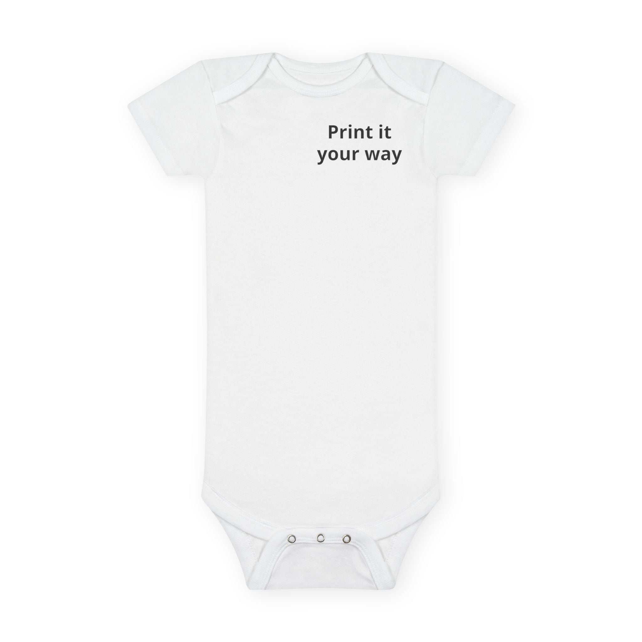 Custom Organic Baby Onesie - 'Print it your way' Personalized Bodysuit with Cute Cartoon Kid Design