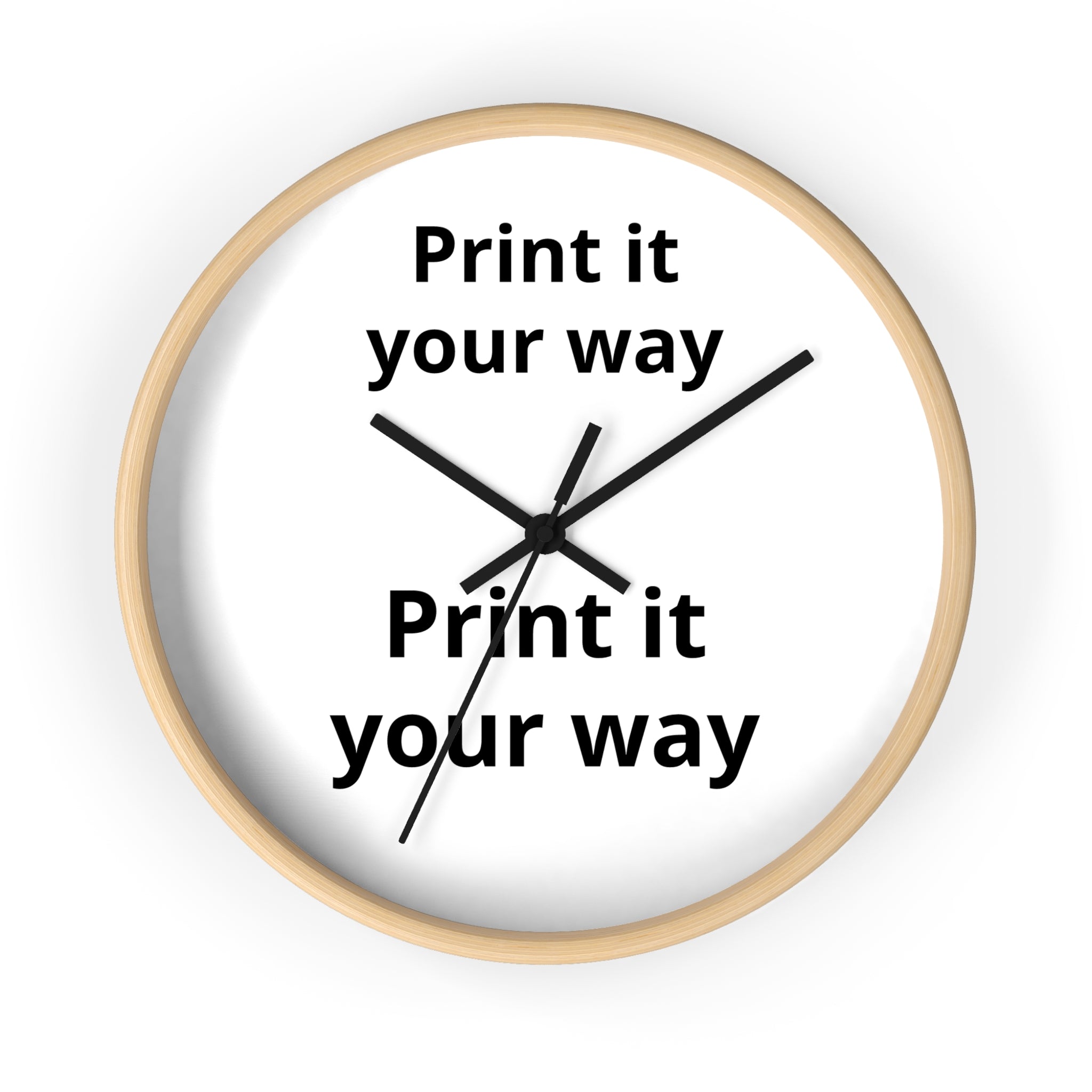 Minimalist "Print It Your Way" Wall Clock — Modern Monochrome Home Decor