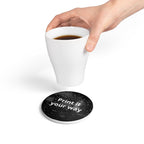 Ceramic Coaster — Black 'Print it your way' Custom Text Drink Coaster