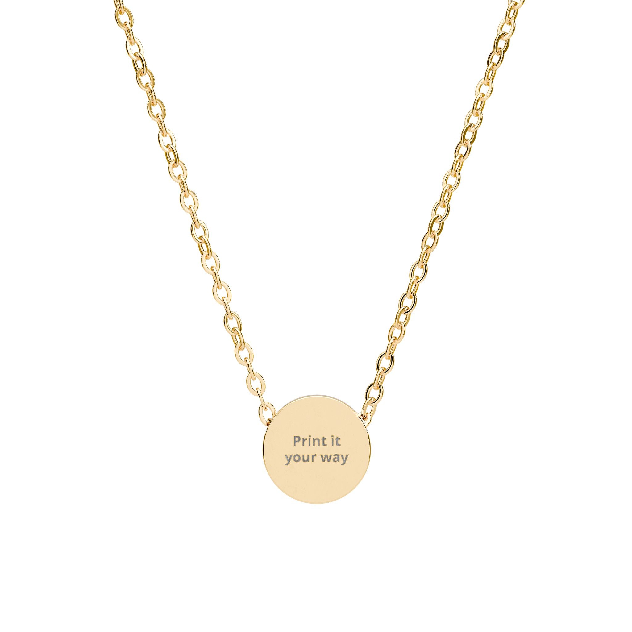 Mini Engraved Circle Necklace — Personalized Tiny Disc Pendant