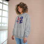 Patriotic LOVE Hoodie — USA Flag Letters & "You Won My Heart" Tic‑Tac‑Toe Back