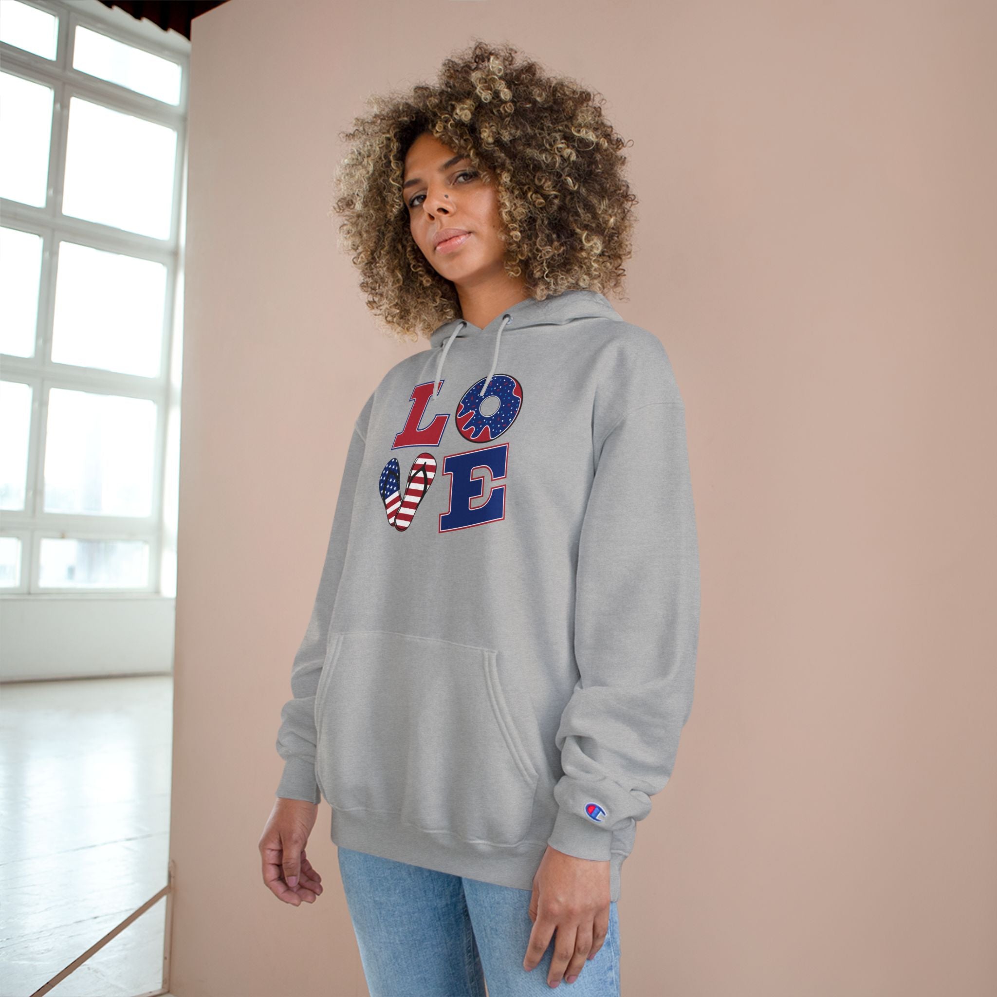 Patriotic LOVE Hoodie — USA Flag Letters & "You Won My Heart" Tic‑Tac‑Toe Back