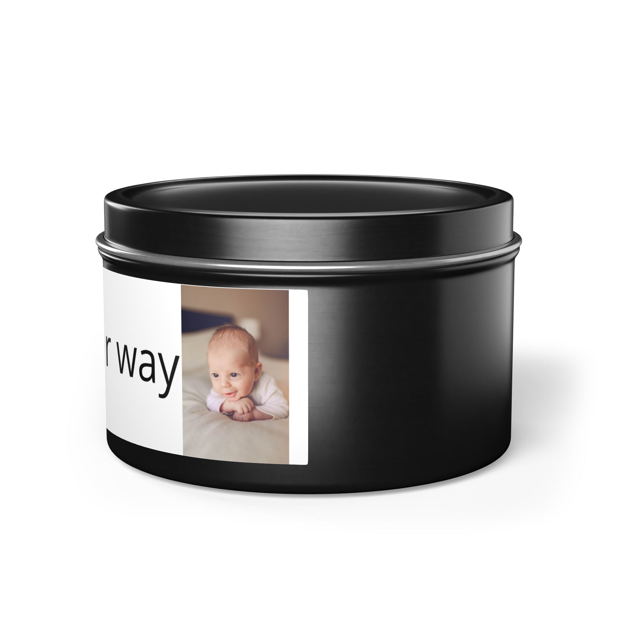 Personalized Tin Candle — Custom Photo & Text Scented Candle Gift