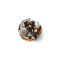 Round Pet Photo Sticker Roll — Custom Cute Cats & Dogs Label Stickers (Round)