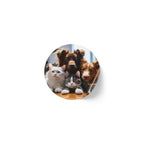 Round Pet Photo Sticker Roll — Custom Cute Cats & Dogs Label Stickers (Round)