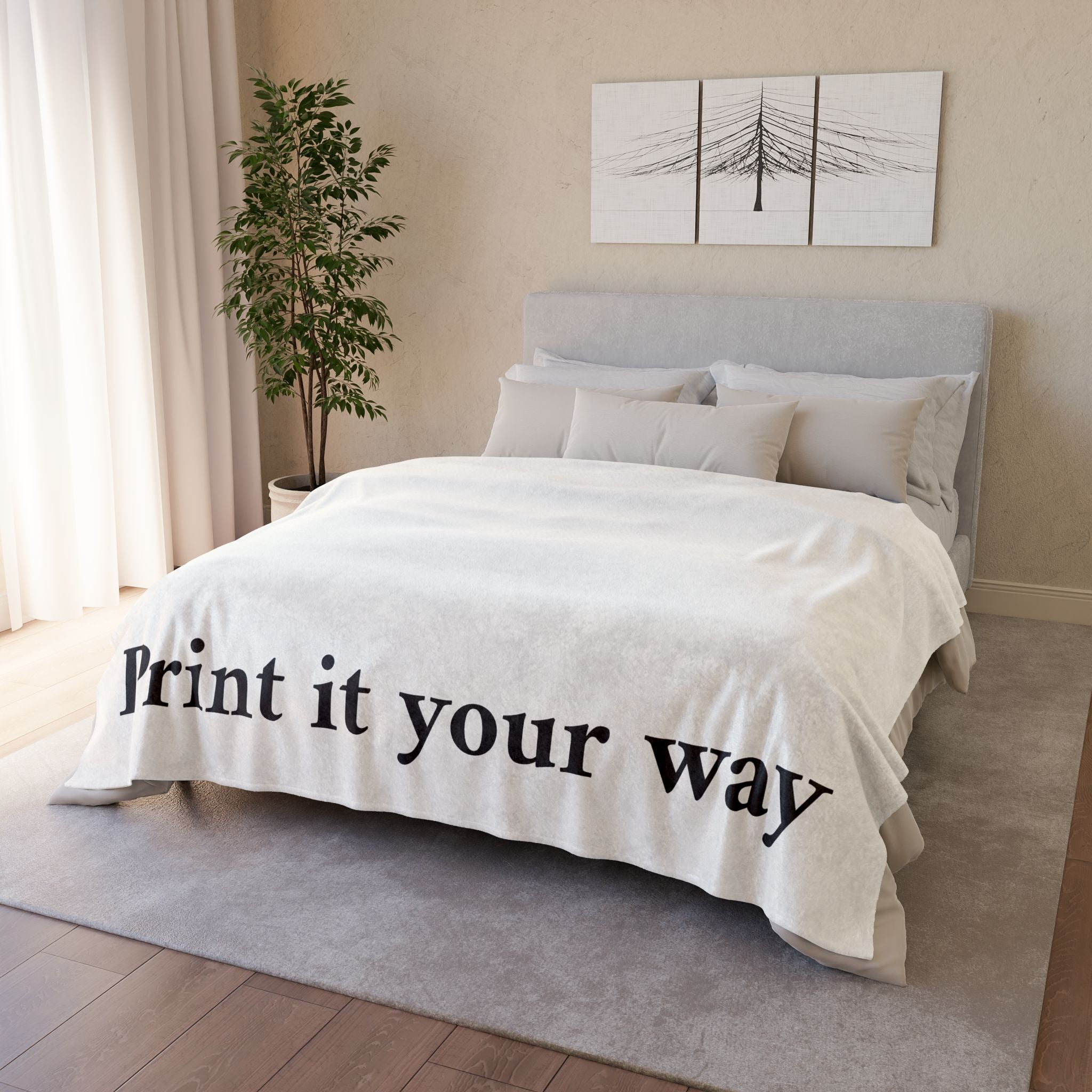 Customizable Soft Polyester Blanket — "Print It Your Way" Personalized Throw
