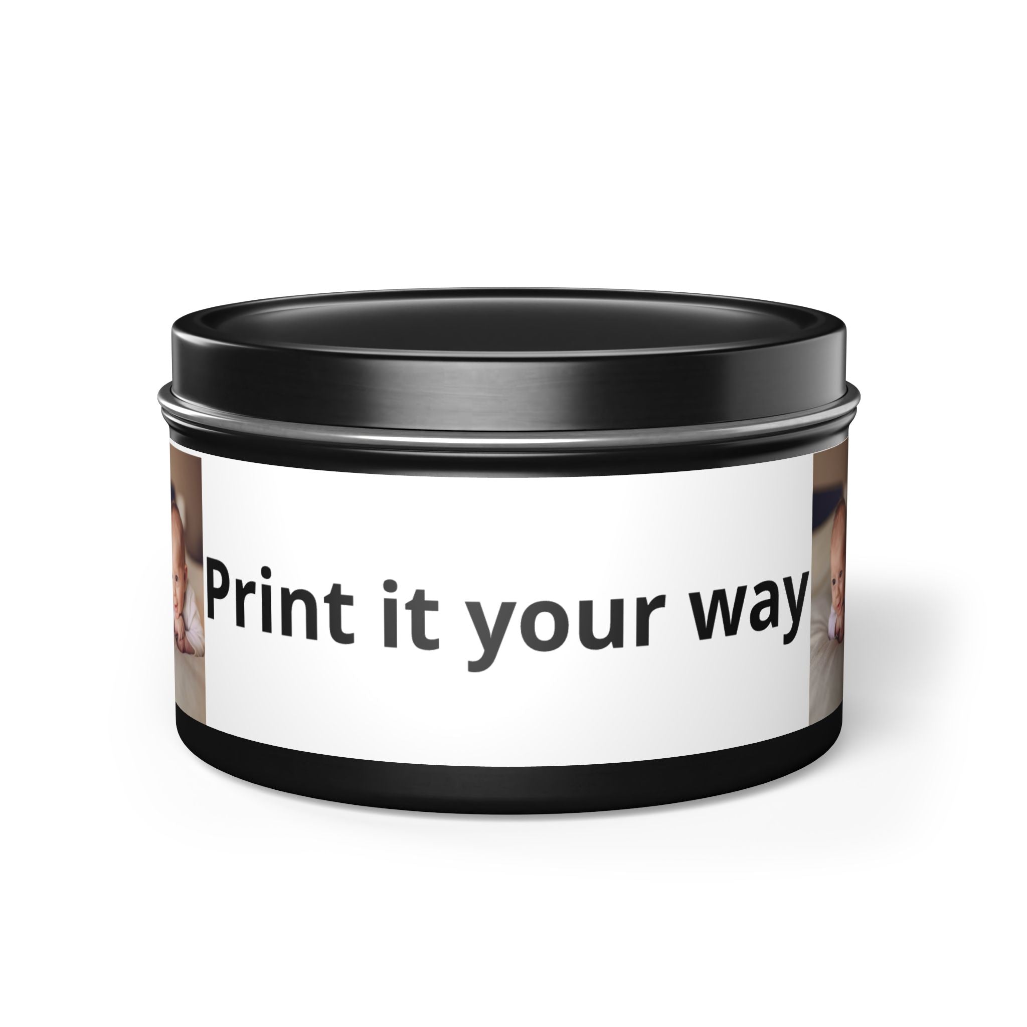 Personalized Tin Candle — Custom Photo & Text Scented Candle Gift