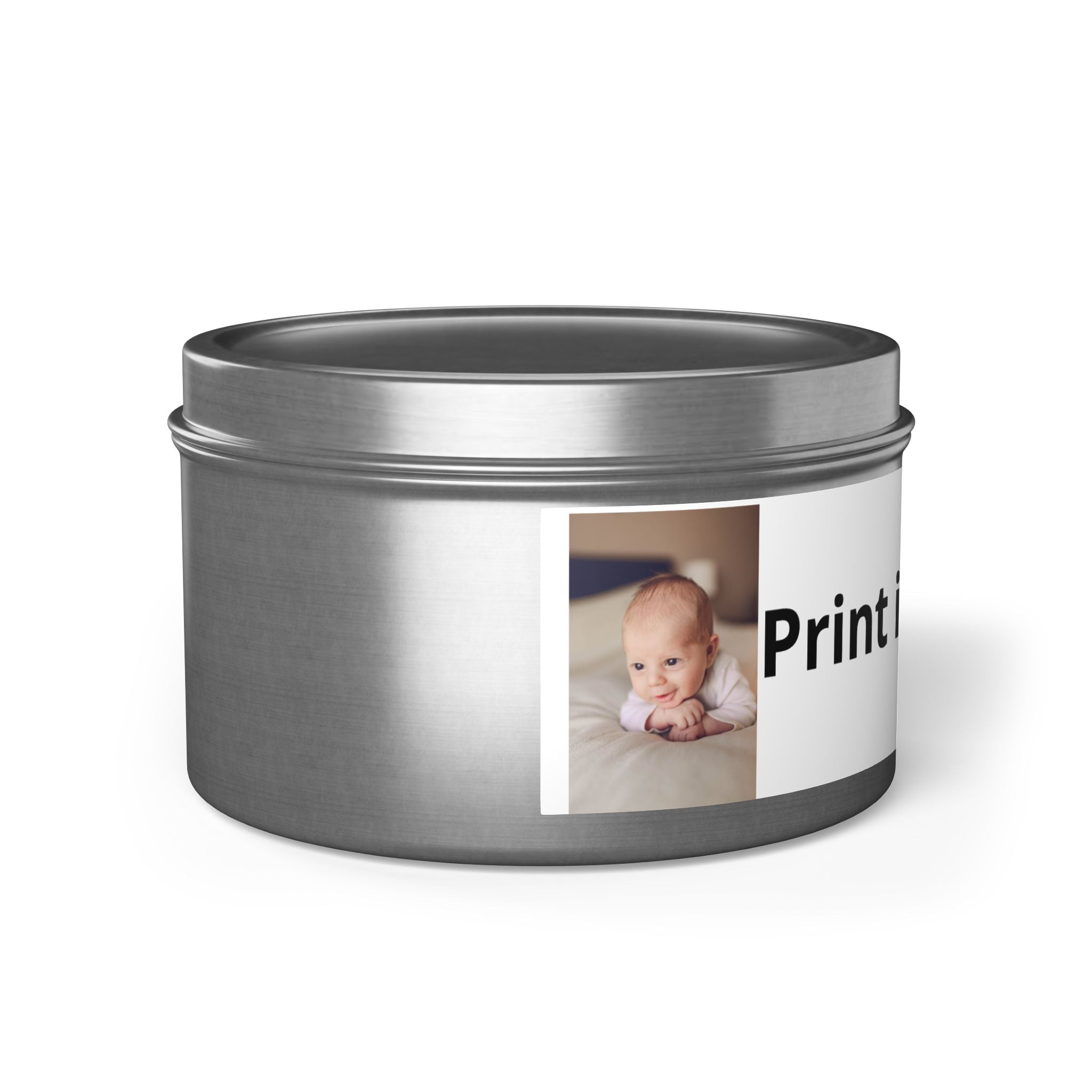 Personalized Tin Candle — Custom Photo & Text Scented Candle Gift