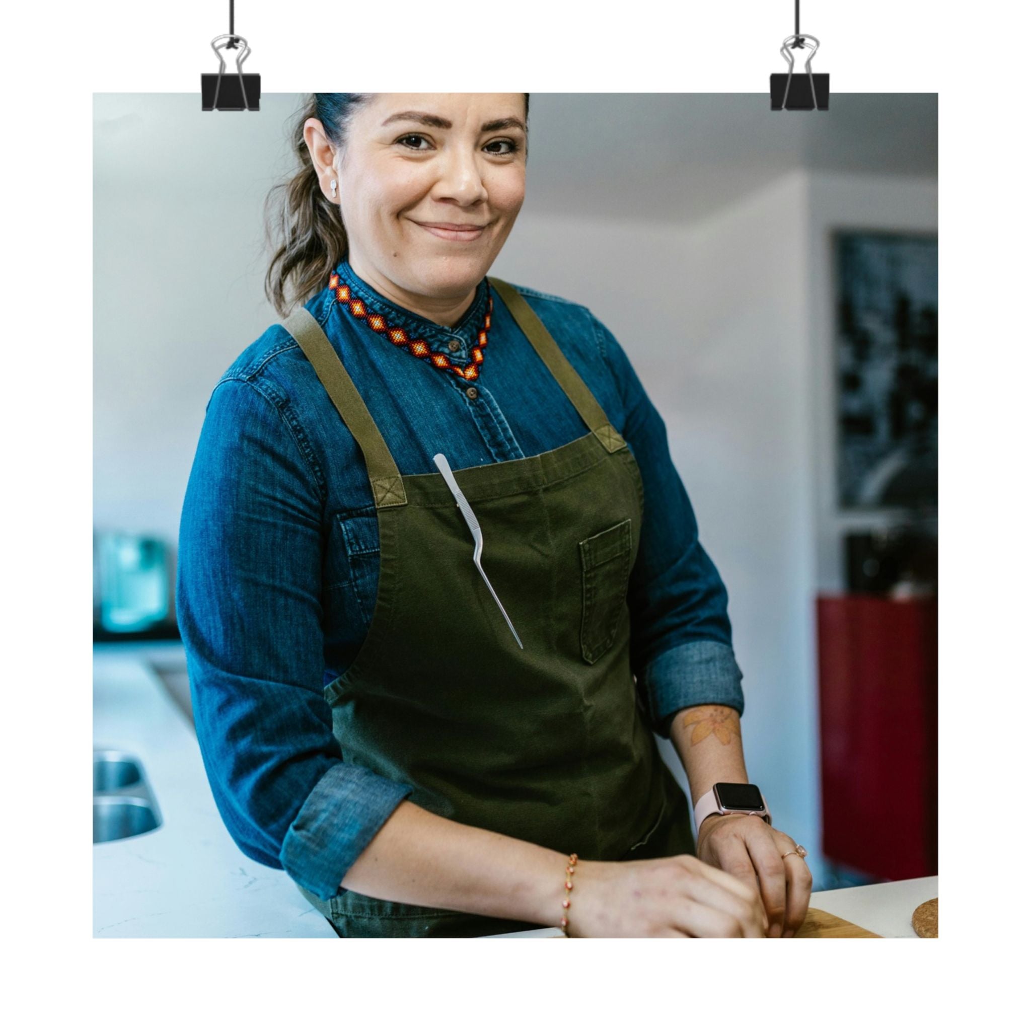 Matte Poster — Female Home Chef Portrait Kitchen Wall Art